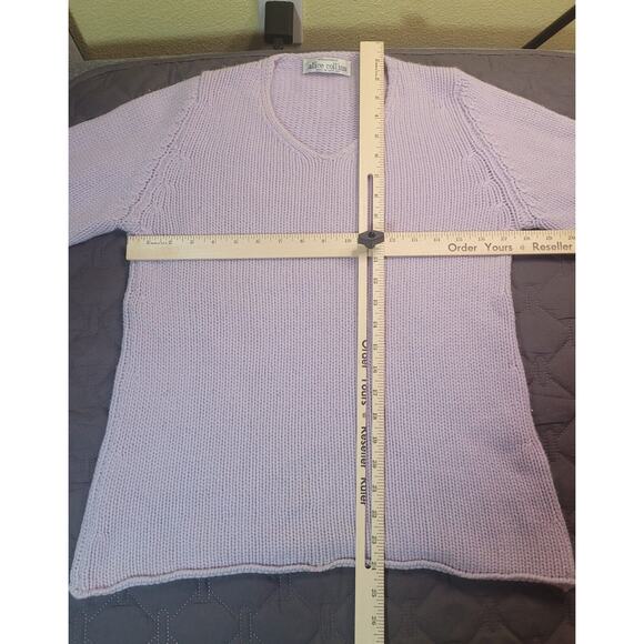 💜 VTG Alice Collins 100% Cashmere V-Neck Sweater – Made in Scotland – Lilac – M - Picture 4 of 6